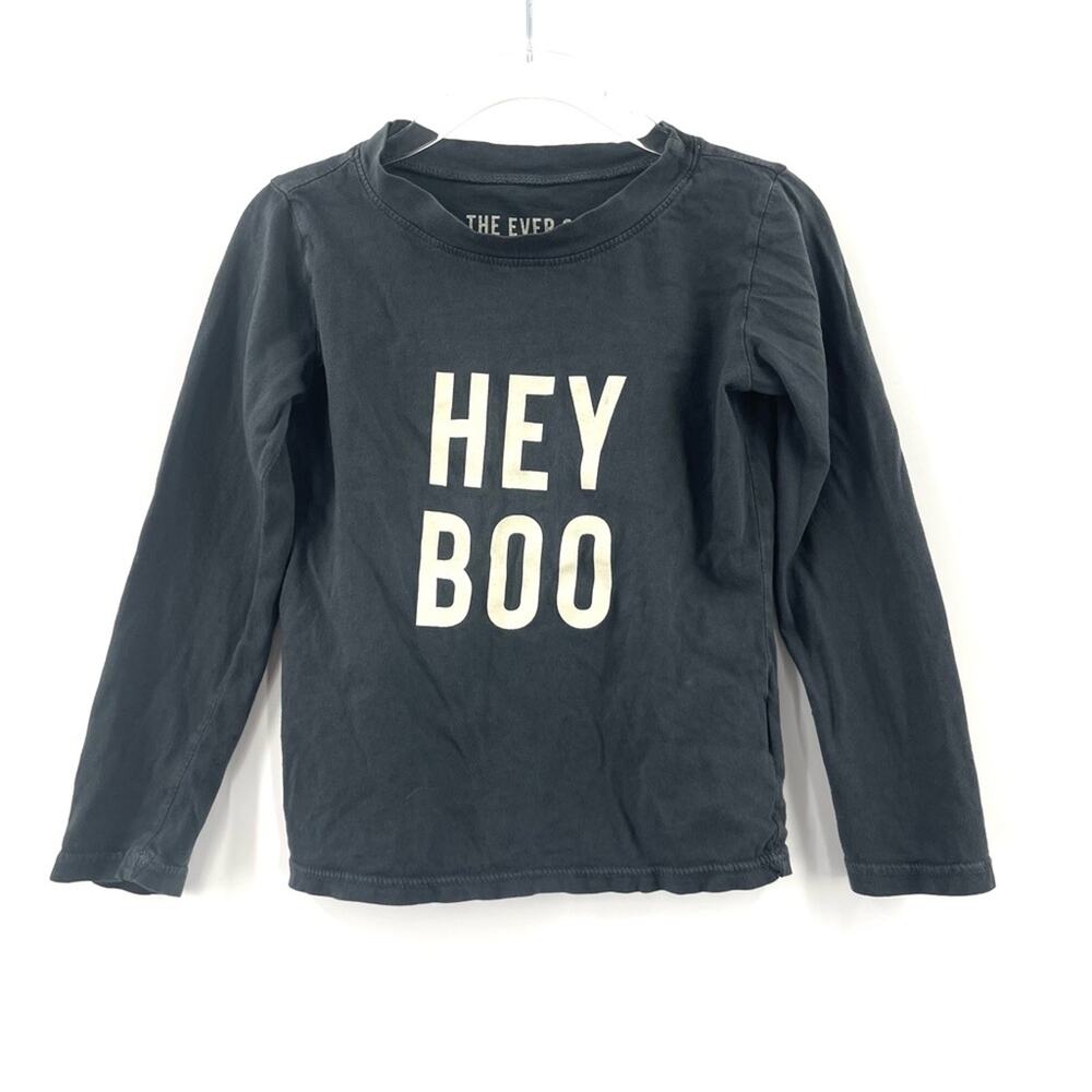 THE EVER CO Hey Boo Shirt Size 2T/3T Long Sleeve Halloween Toddler Cotton Ghost